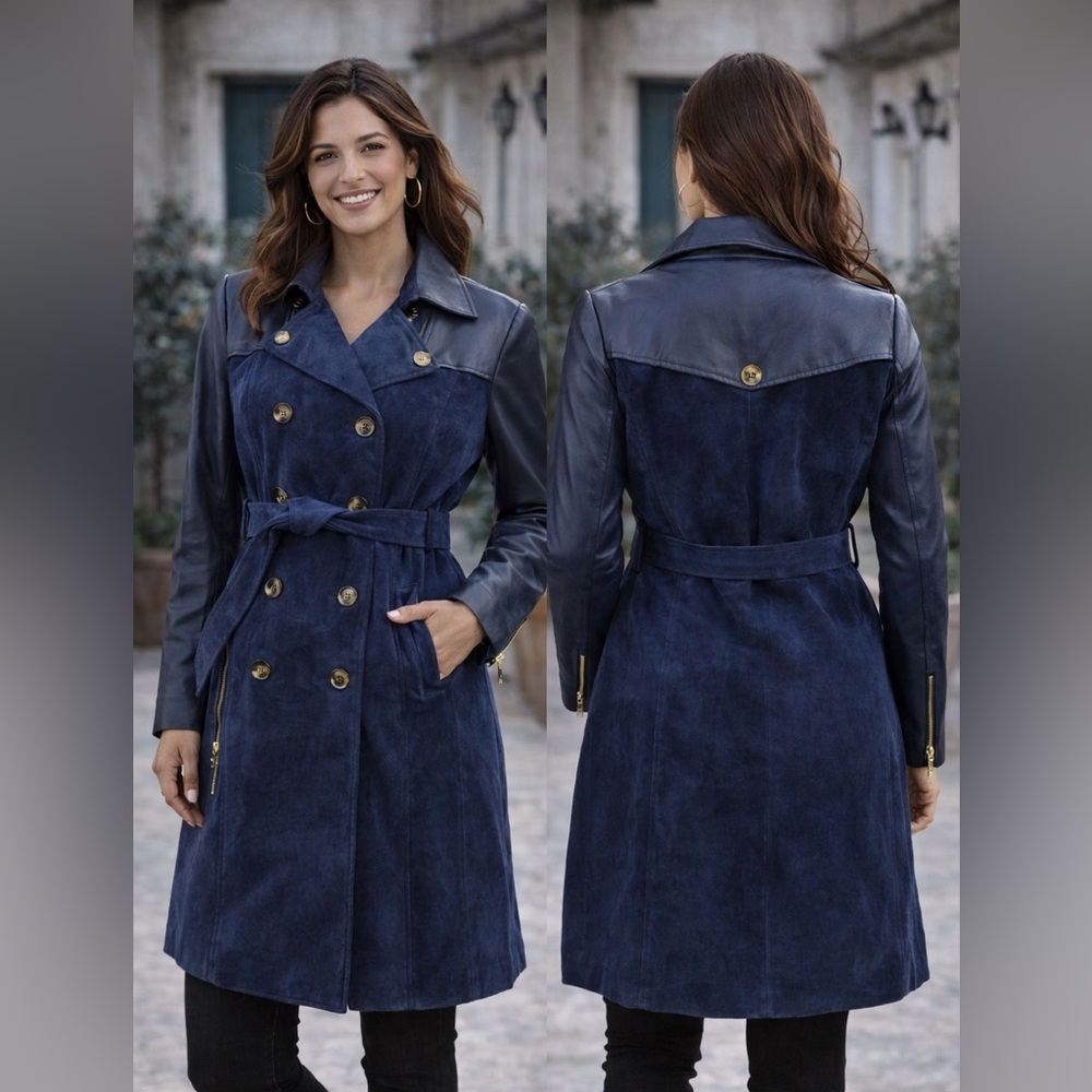 IMAN Navy Trench Coat